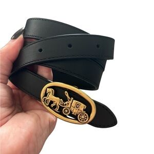 COACH Horse and Carriage Buckle Belt Black size M